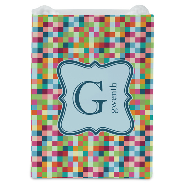 Retro Pixel Squares Jewelry Gift Bag - Matte - Front