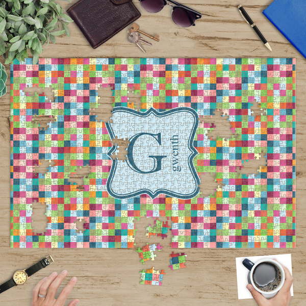 Retro Pixel Squares Jigsaw Puzzle 1014 Piece - In Context