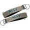 Retro Pixel Squares Key-chain - Metal and Nylon - Front and Back