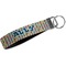 Retro Pixel Squares Webbing Keychain FOB with Metal