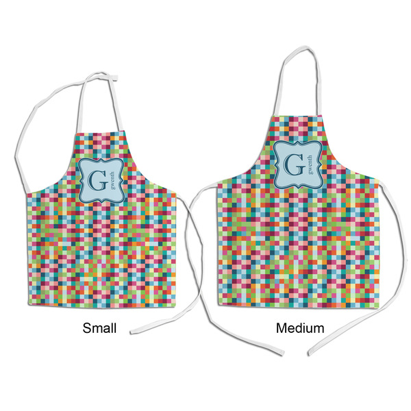 Retro Pixel Squares Kid's Aprons - Comparison