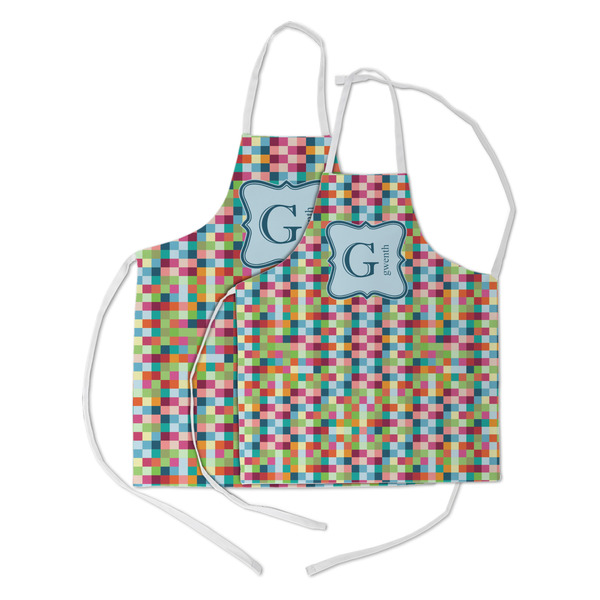 Retro Pixel Squares Kid's Aprons - Parent - Main
