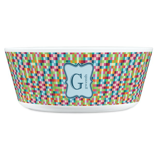 Retro Pixel Squares Kids Bowls - FRONT