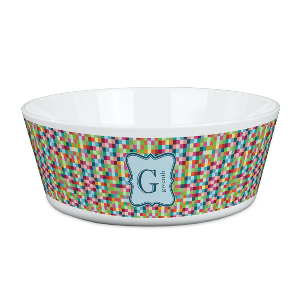 Custom Retro Pixel Squares Kid's Bowl (Personalized)