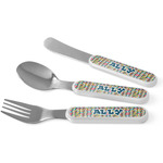 Retro Pixel Squares Kid's Flatware (Personalized)