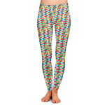 Retro Pixel Squares Ladies Leggings - Extra Small