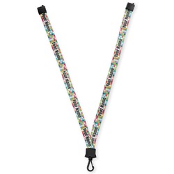 Retro Pixel Squares Lanyard (Personalized)