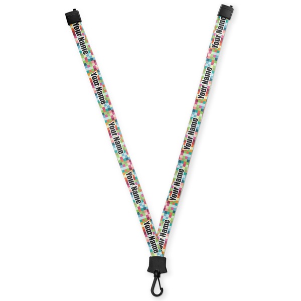 Custom Retro Pixel Squares Lanyard (Personalized)