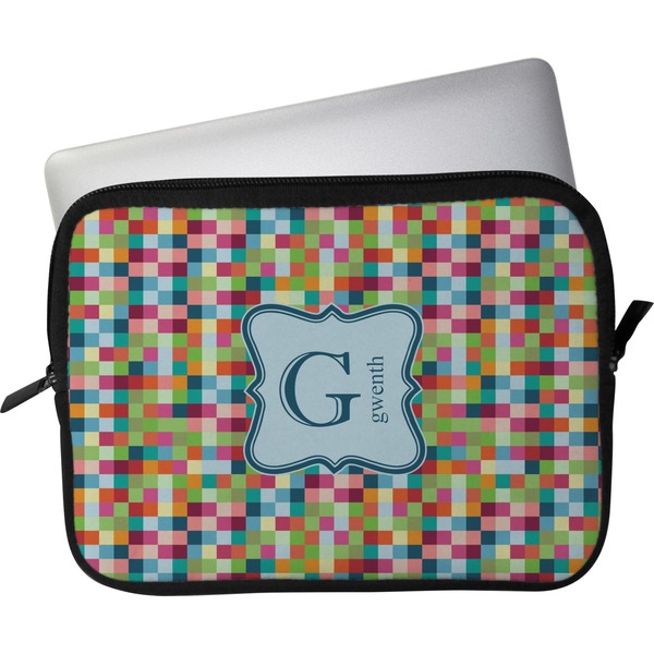 Custom Retro Pixel Squares Laptop Sleeve / Case (Personalized)
