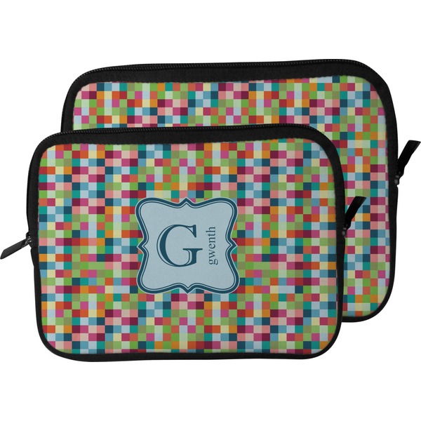 Retro Pixel Squares Laptop Sleeve (Size Comparison)
