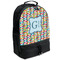 Retro Pixel Squares Large Backpack - Black - Angled View