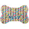 Retro Pixel Squares Bone Shaped Dog Food Mat (Large) (Personalized)