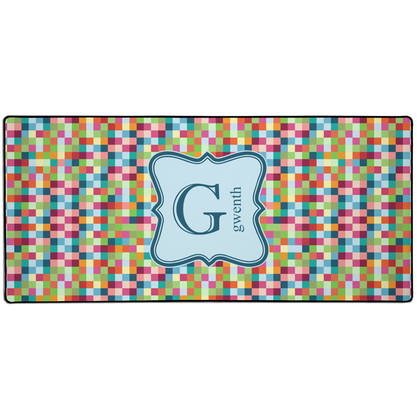 Custom Retro Pixel Squares 3XL Gaming Mouse Pad - 35" x 16" (Personalized)