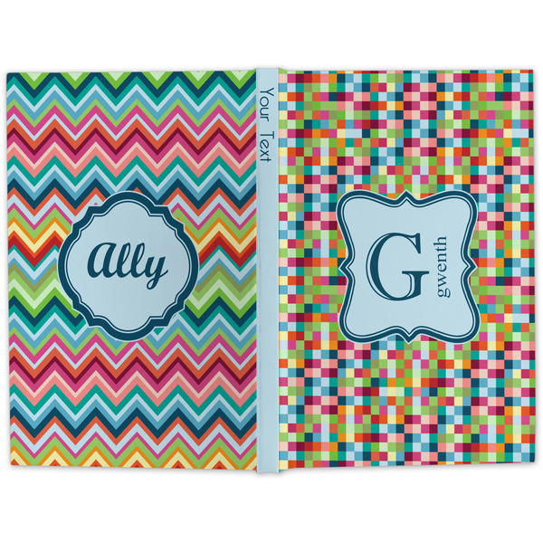 Retro Pixel Squares Large Hard Cover Journal - Apvl