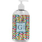 Retro Pixel Squares Plastic Soap / Lotion Dispenser (16 oz - Large - White) (Personalized)