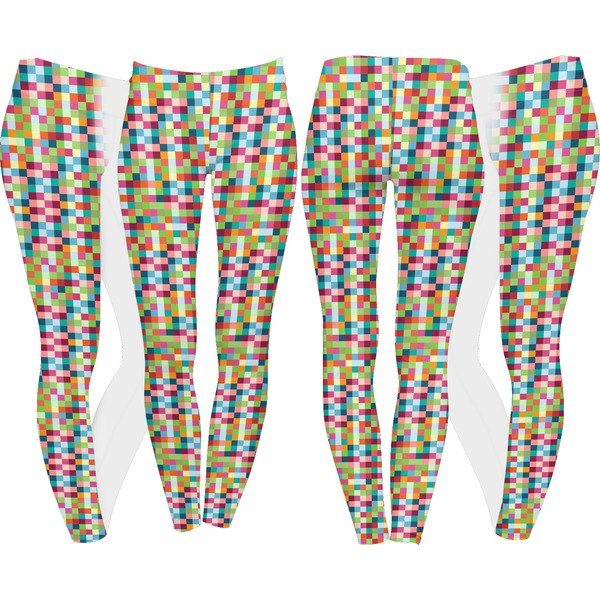 Retro Pixel Squares Leggings Turn Around - Apvl