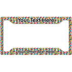Retro Pixel Squares License Plate Frame - Style A (Personalized)