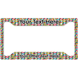 Retro Pixel Squares License Plate Frame (Personalized)
