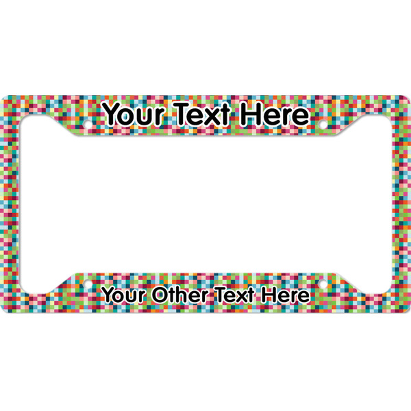 Custom Retro Pixel Squares License Plate Frame (Personalized)