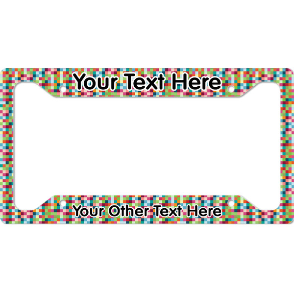 Custom Retro Pixel Squares License Plate Frame - Style A (Personalized)