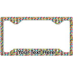 Retro Pixel Squares License Plate Frame - Style C (Personalized)