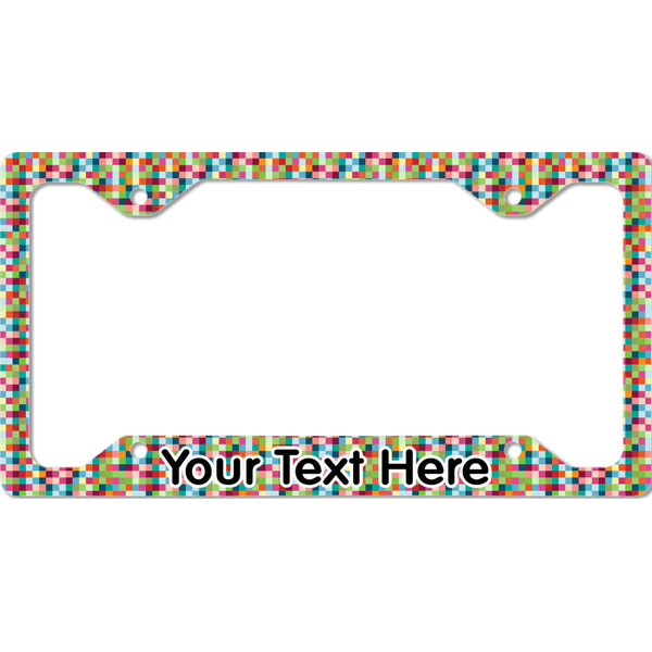 Custom Retro Pixel Squares License Plate Frame - Style C (Personalized)