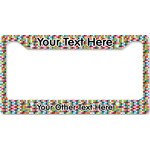 Retro Pixel Squares License Plate Frame - Style B (Personalized)