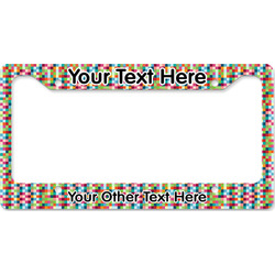 Retro Pixel Squares License Plate Frame - Style B (Personalized)