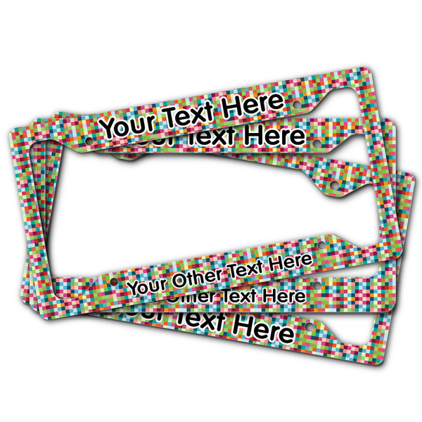 Retro Pixel Squares License Plate Frames - (PARENT MAIN)