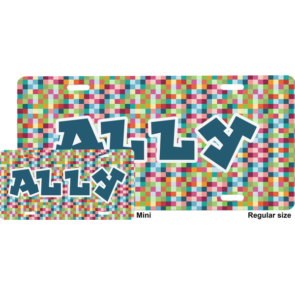 Retro Pixel Squares License Plate (Sizes)