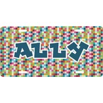 Retro Pixel Squares Front License Plate (Personalized)