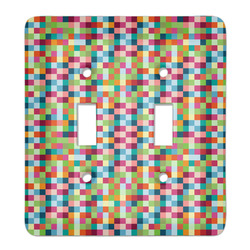 Retro Pixel Squares Light Switch Cover (2 Toggle Plate)