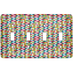 Retro Pixel Squares Light Switch Cover (4 Toggle Plate)