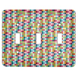Retro Pixel Squares Light Switch Cover (3 Toggle Plate)