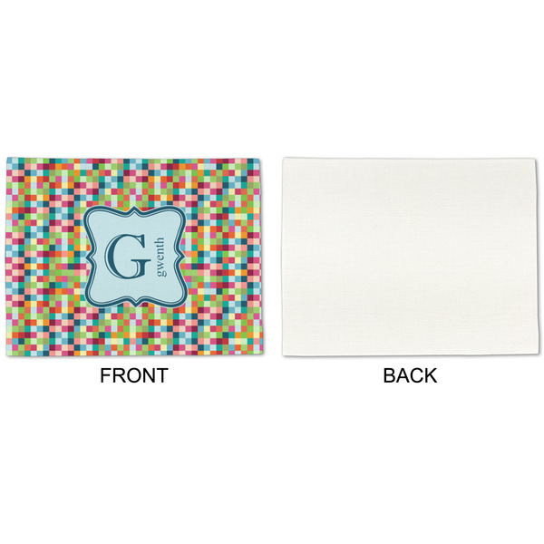 Retro Pixel Squares Linen Placemat - APPROVAL Single (single sided)