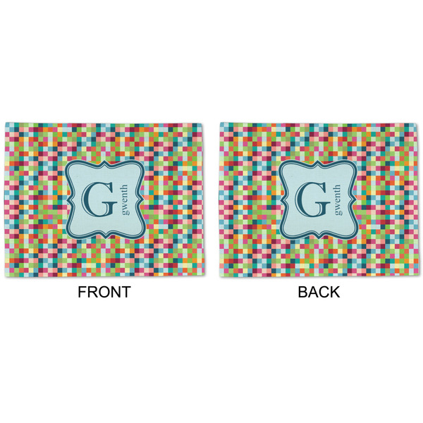 Retro Pixel Squares Linen Placemat - APPROVAL (double sided)