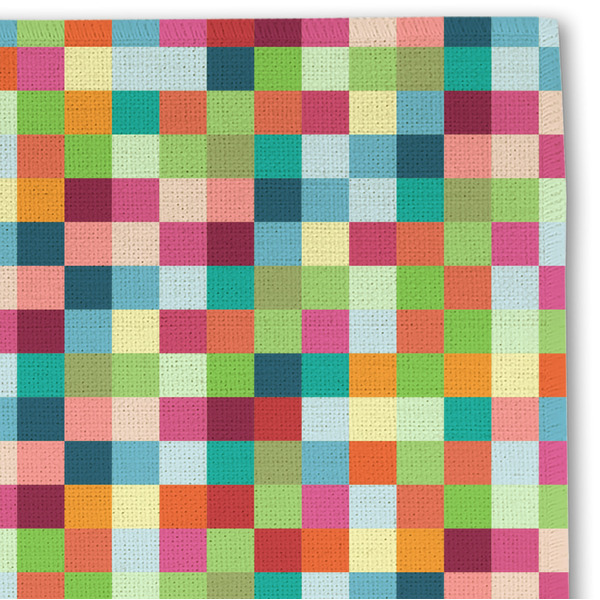 Retro Pixel Squares Linen Placemat - DETAIL