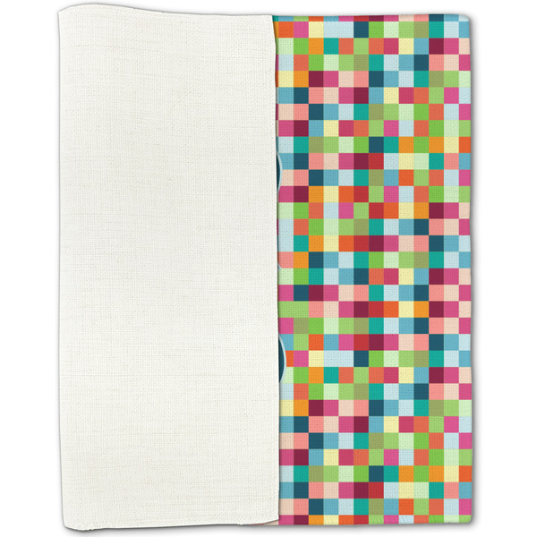 Retro Pixel Squares Linen Placemat - Folded Half