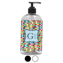 Retro Pixel Squares Plastic Soap / Lotion Dispenser (Personalized)