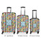 Retro Pixel Squares Luggage Bags all sizes - With Handle