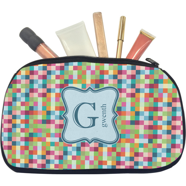 Retro Pixel Squares Makeup Bag Medium