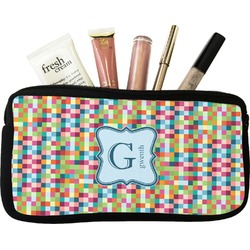 Retro Pixel Squares Makeup / Cosmetic Bag - Small (Personalized)