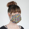 Retro Pixel Squares Mask - Quarter View on Girl