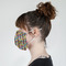 Retro Pixel Squares Mask - Side View on Girl