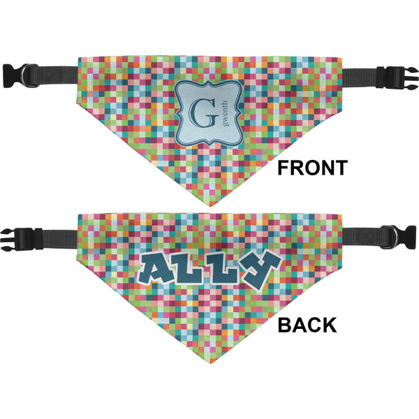 Retro Pixel Squares Medium Dog Bandana Approval