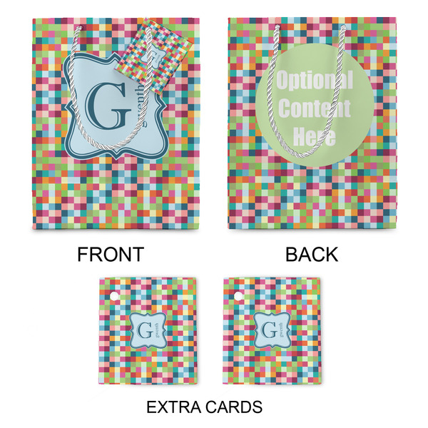 Retro Pixel Squares Medium Gift Bag - Approval