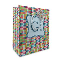 Retro Pixel Squares Medium Gift Bag (Personalized)