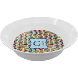 Retro Pixel Squares Melamine Bowl (Personalized)
