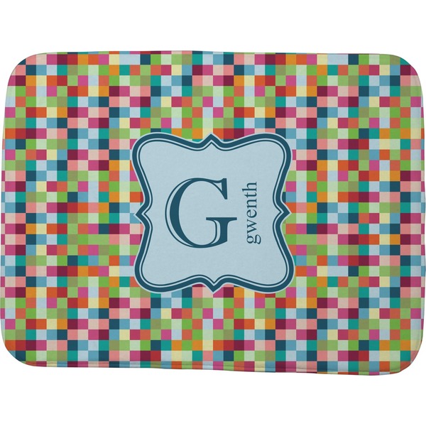 Retro Pixel Squares Memory Foam Bath Mat 48 X 36