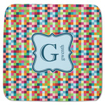 Retro Pixel Squares Memory Foam Bath Mat - 48"x48" (Personalized)